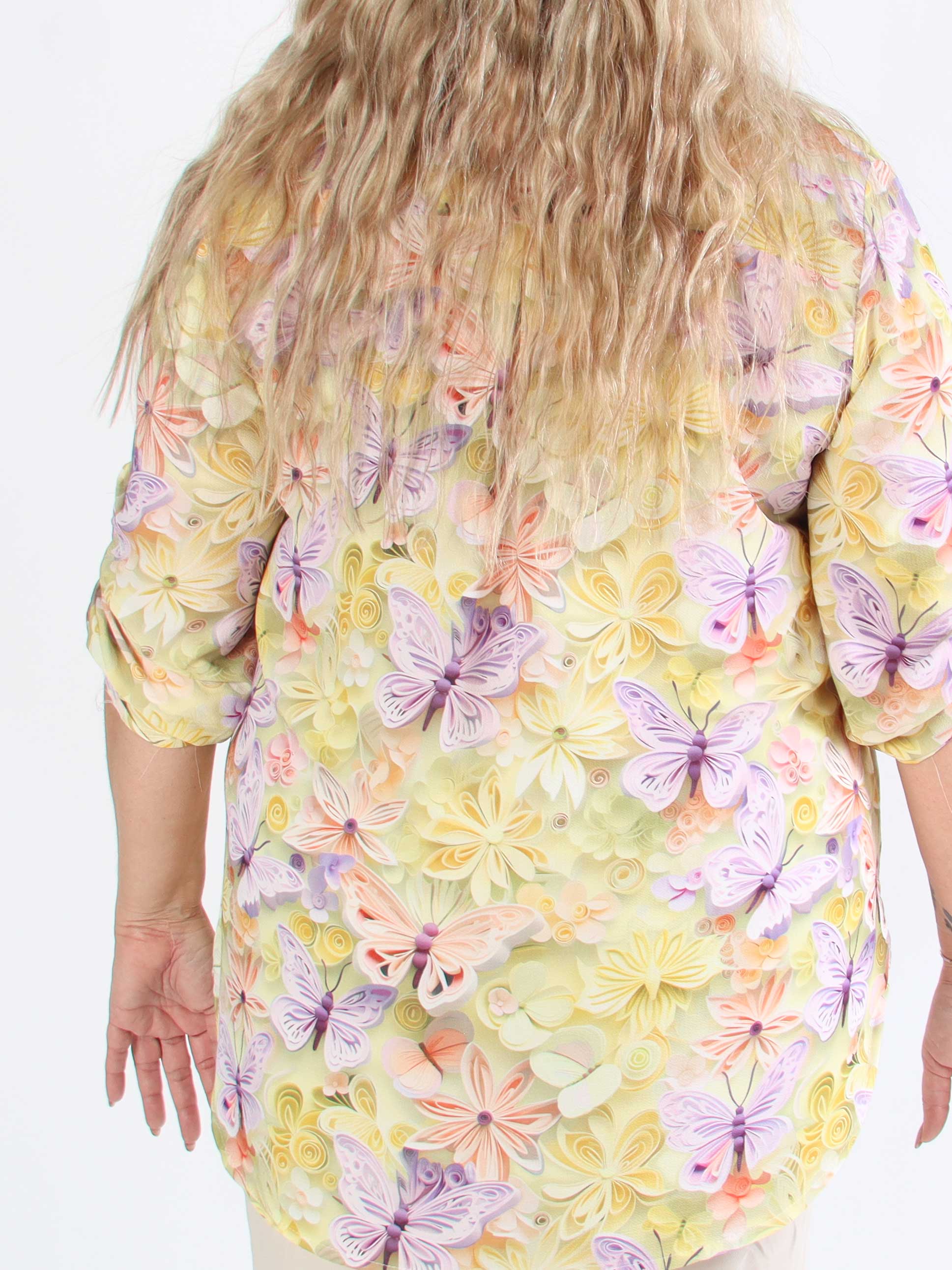 Vanesa Butterfly - Plus size tunika i viskos med fjärilsmönster